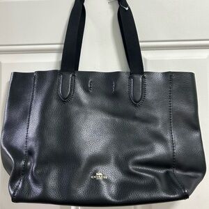 Coach Black Leather Tote Bag
